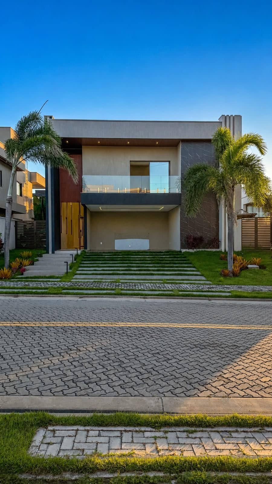 Fachada da casa no Residencial Alphaville Ceará